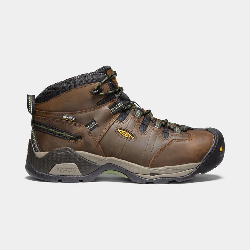 Cheap Keen Detroit Xt Mid Waterproof Steel Toe Mens Work Boots Brown NZ (1762-DKYQV)